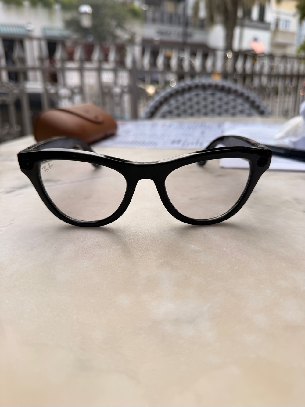 Meta Ray-Ban Black Frames with Purple Lenses Smart Glasses
